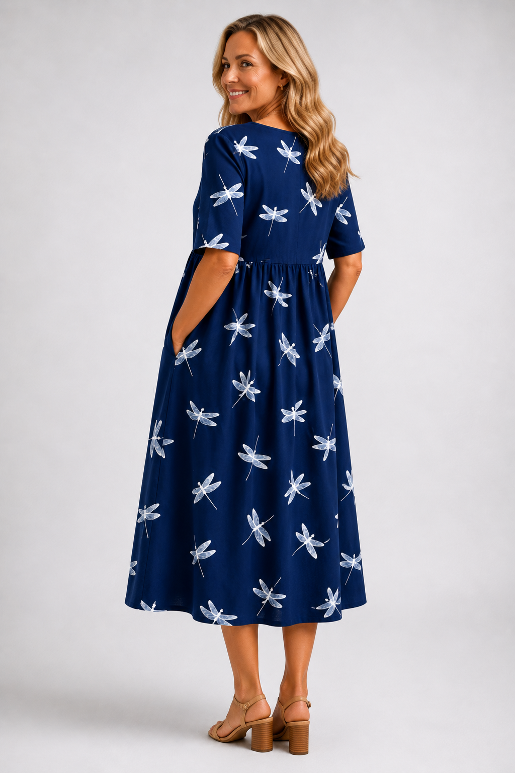 Mercy Dragonfly Print Midi Dress
