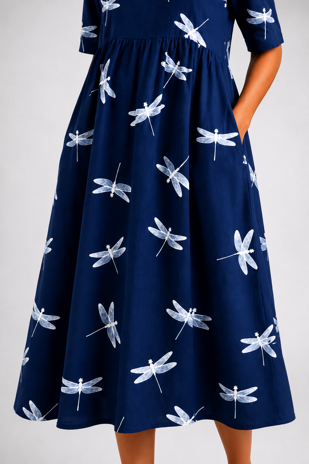 Mercy Dragonfly Print Midi Dress