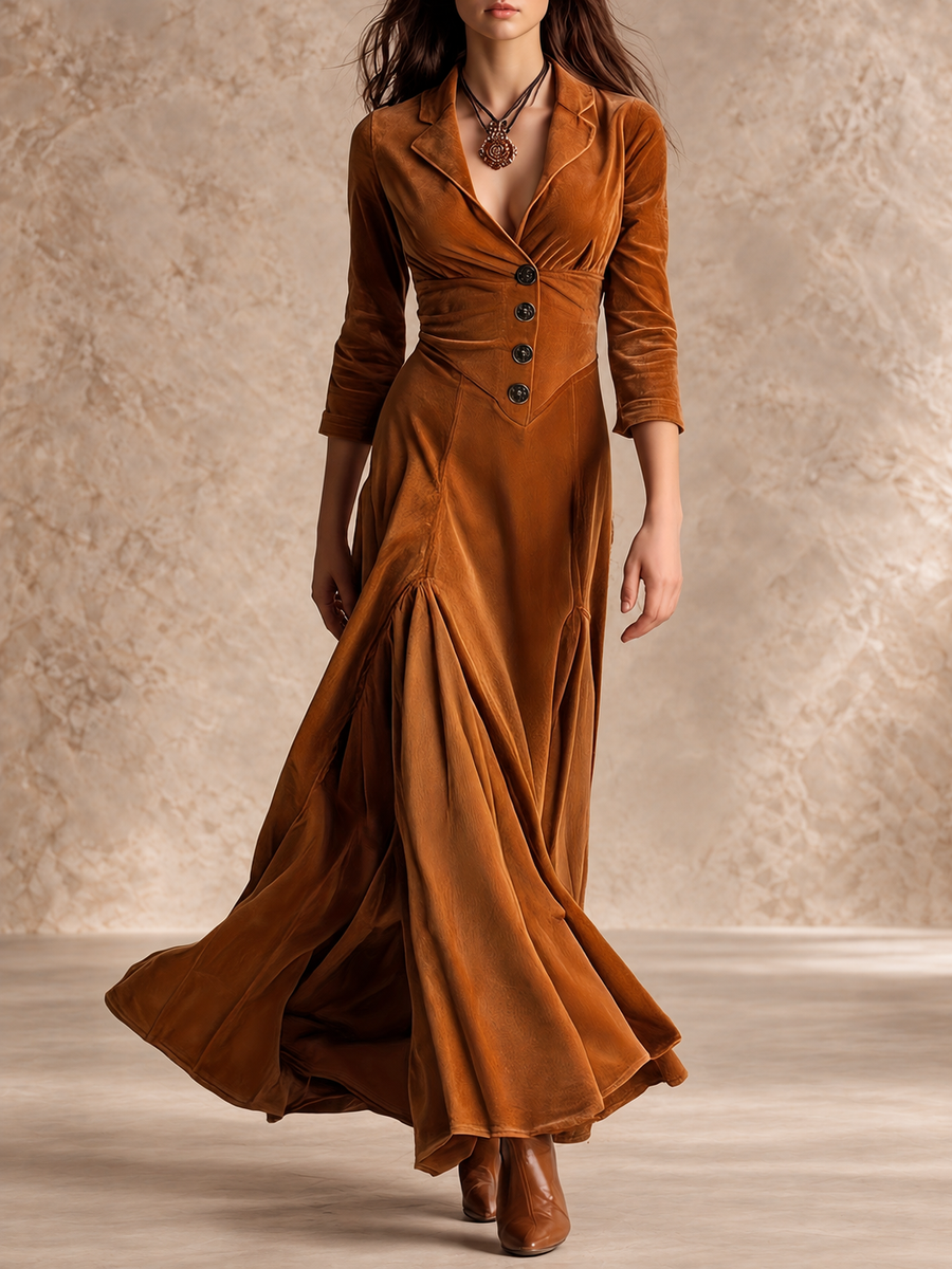 Giovanna | Collared V-Neck Button-Front Dress