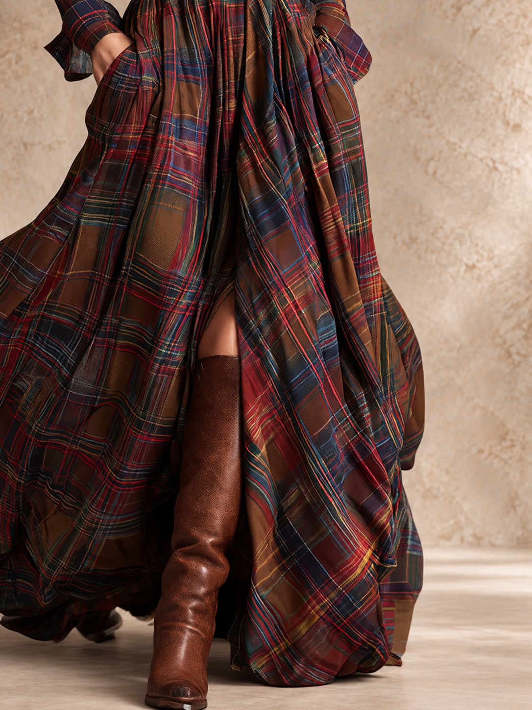 Gianna | Plaid Belted Shirt Dress