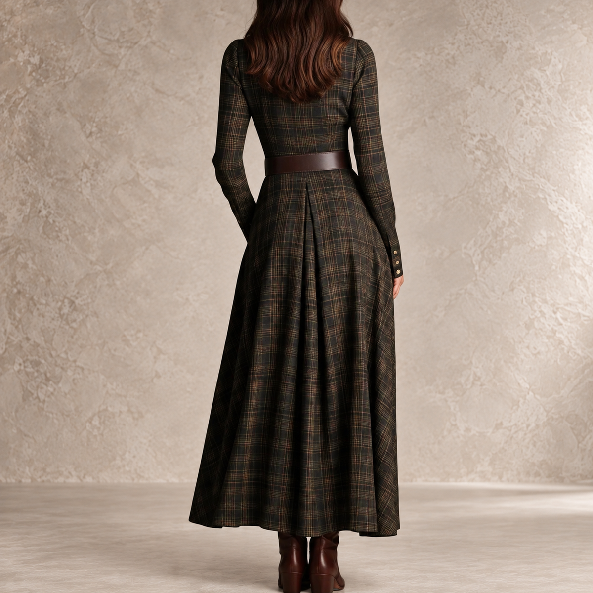 Gianna | Plaid Belted Shirt Dress