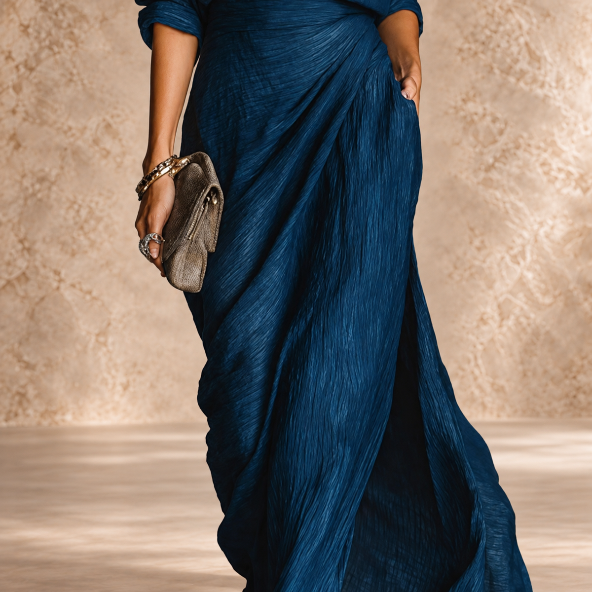 Halle | Pleated Maxi Skirt and Blouse Set