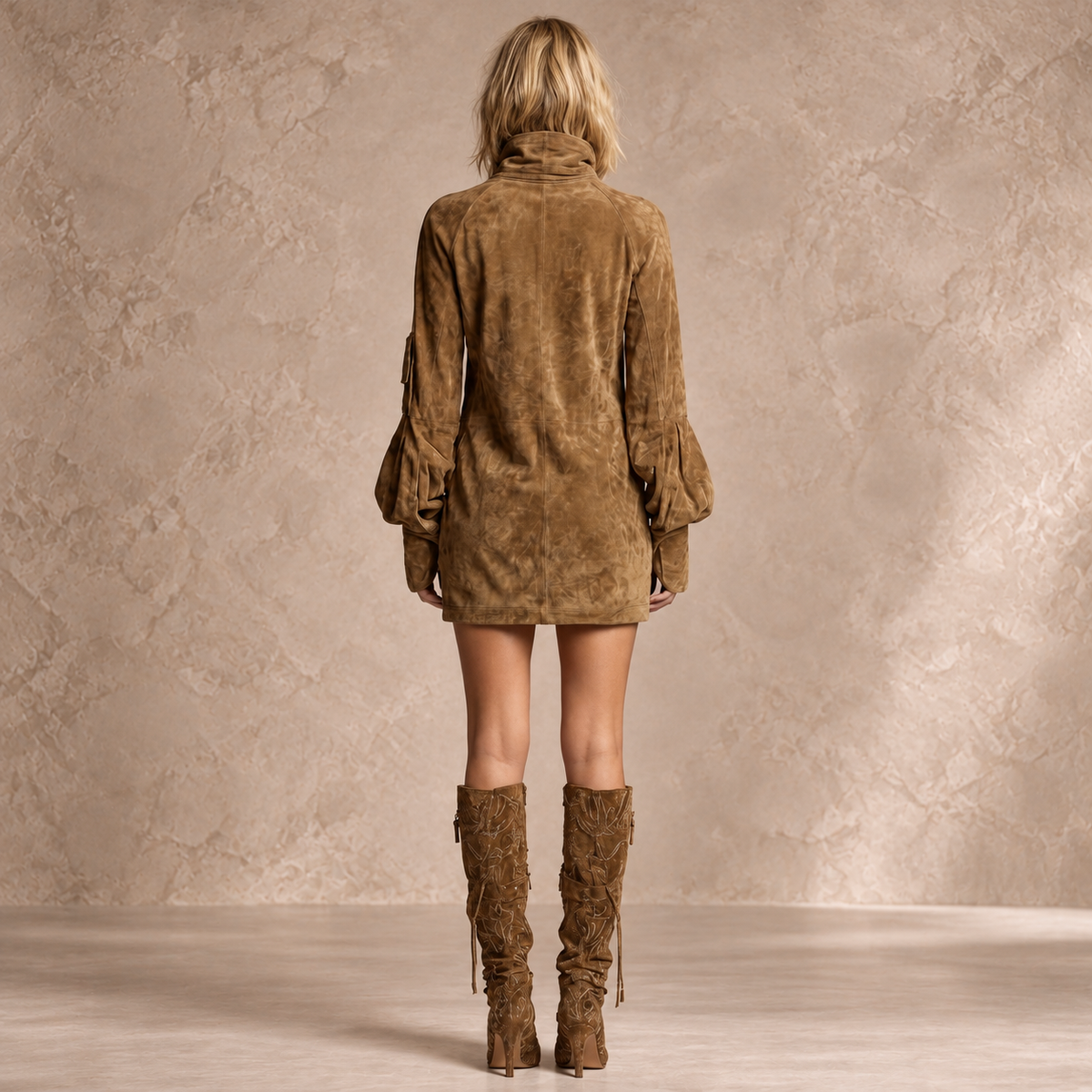 Hartley | Suede Turtleneck Dress