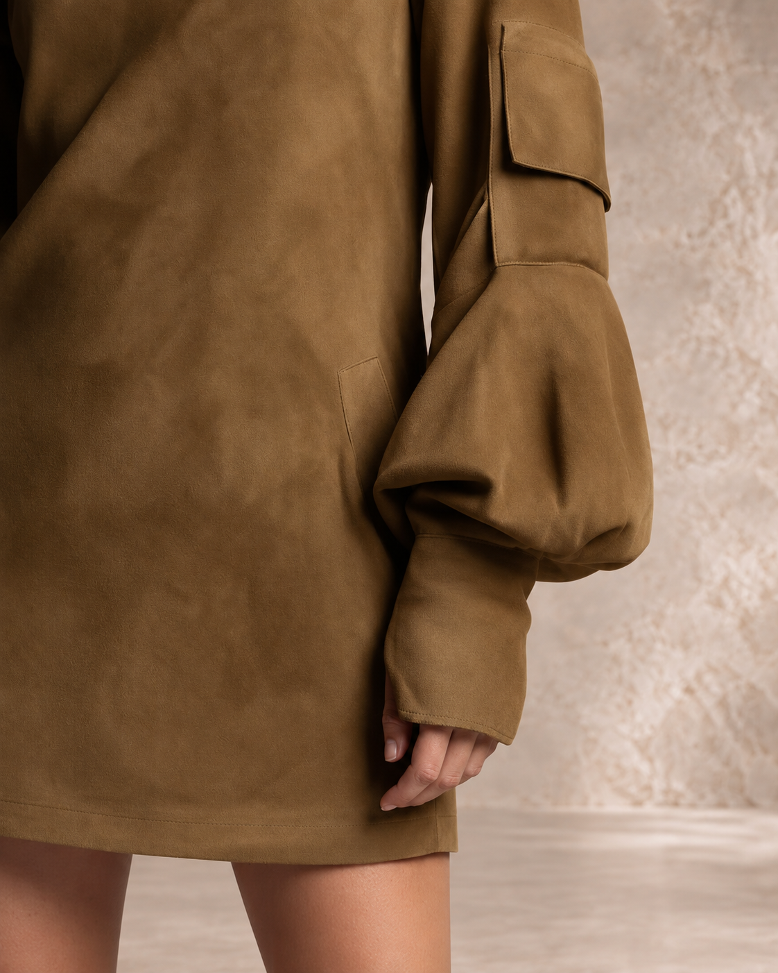 Hartley | Suede Turtleneck Dress