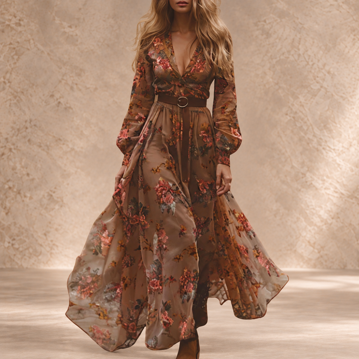 Helga | Embroidered Boho Maxi Dress