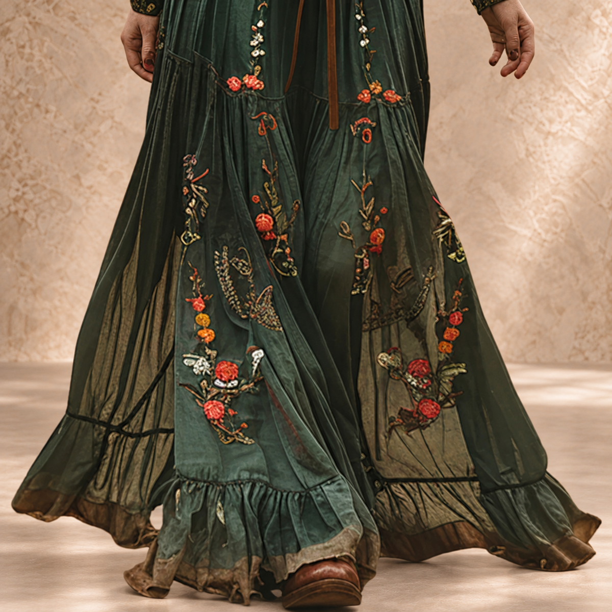 Helga | Embroidered Boho Maxi Dress