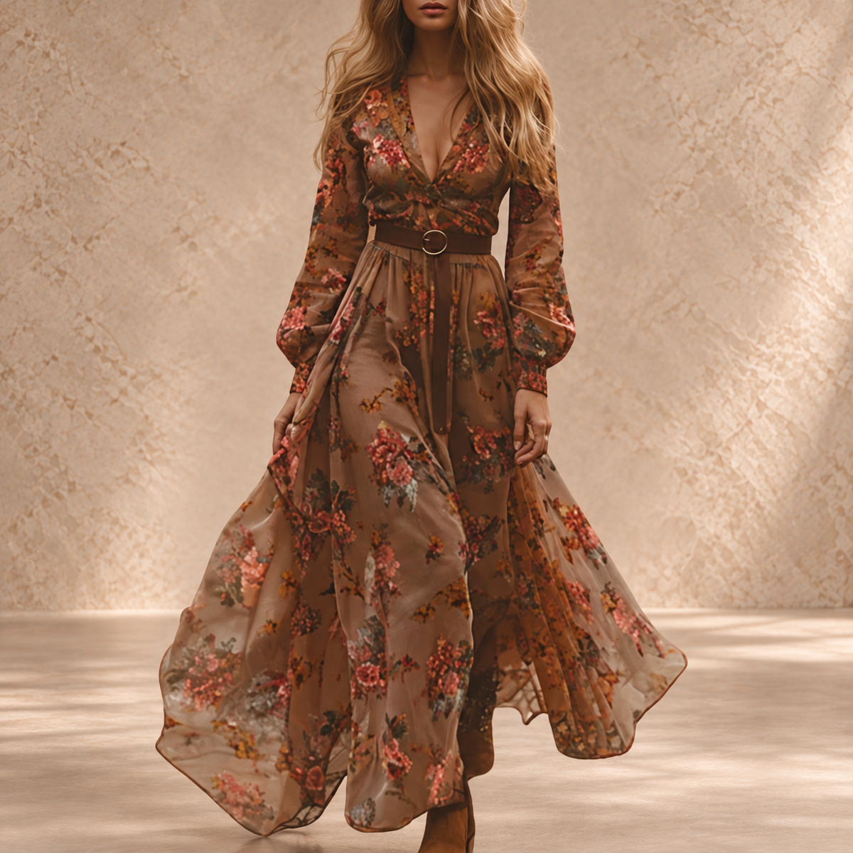 Helga | Embroidered Boho Maxi Dress
