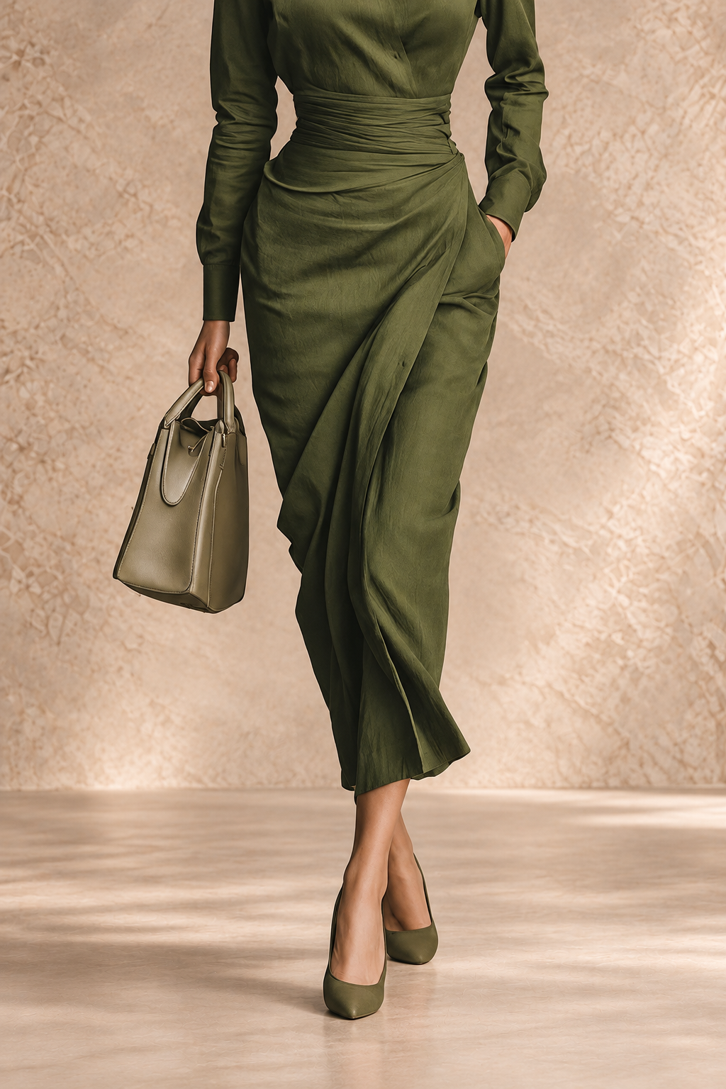 Hedy | Wrap-Style Collared Dress