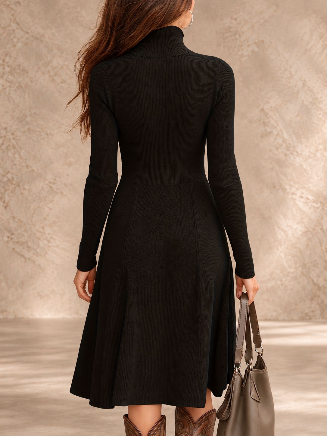 Hortense | Zip-Front Long Sleeve Stretch Dress