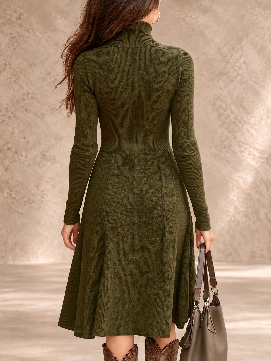 Hortense | Zip-Front Long Sleeve Stretch Dress