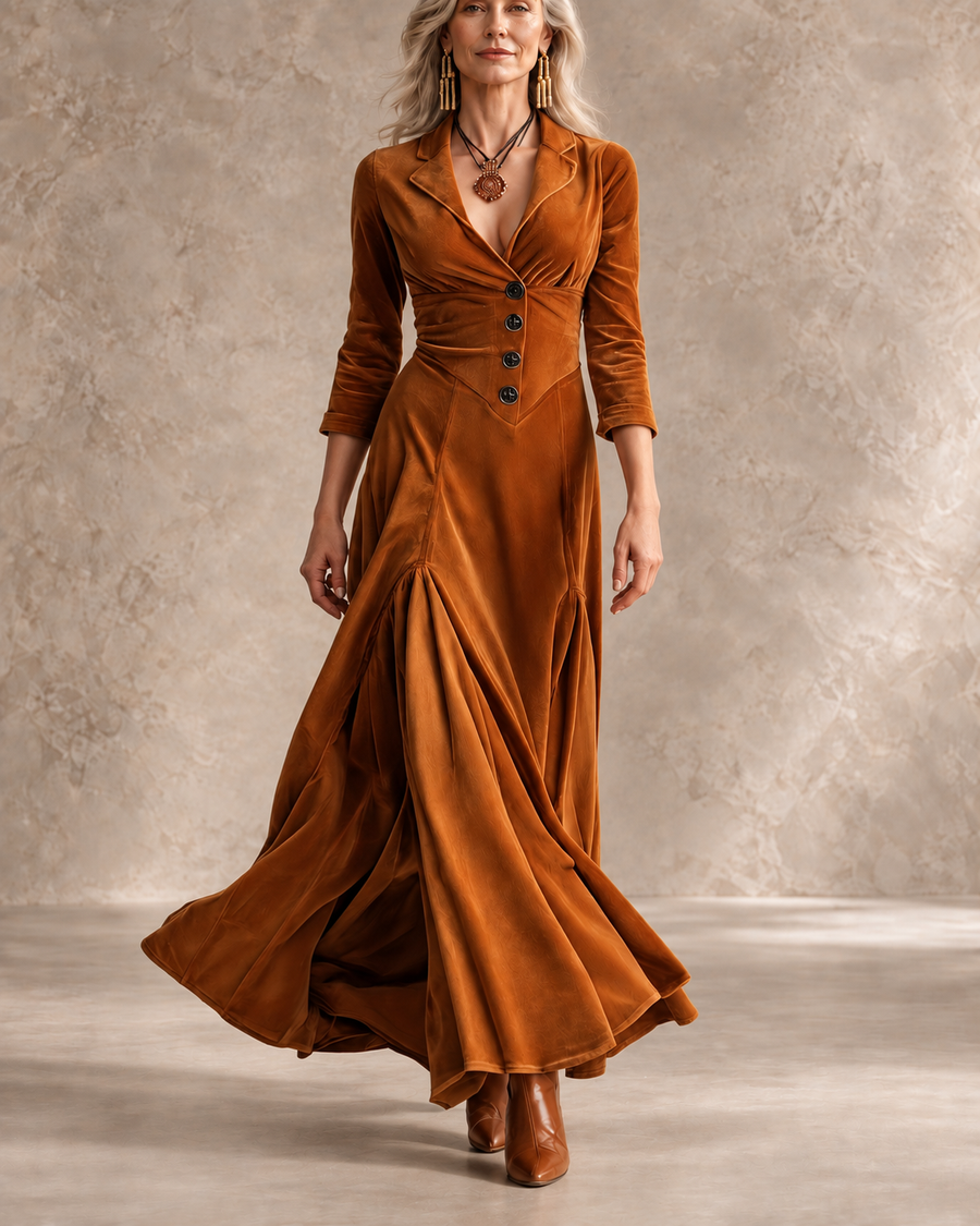 Giovanna | Collared V-Neck Button-Front Dress