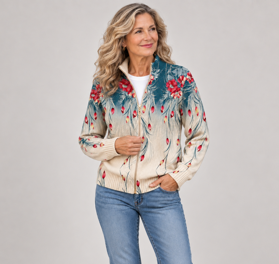 Zillah™ | Floral Peacock Feather Gradient Print
