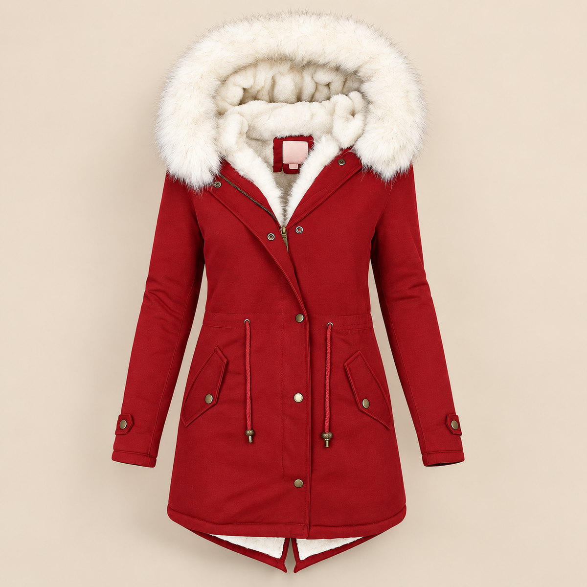 Eleanor hooded winter coat in Red