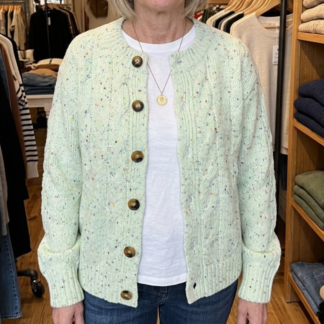 Maelle™ | Speckled Knit Cardigan Pistachio