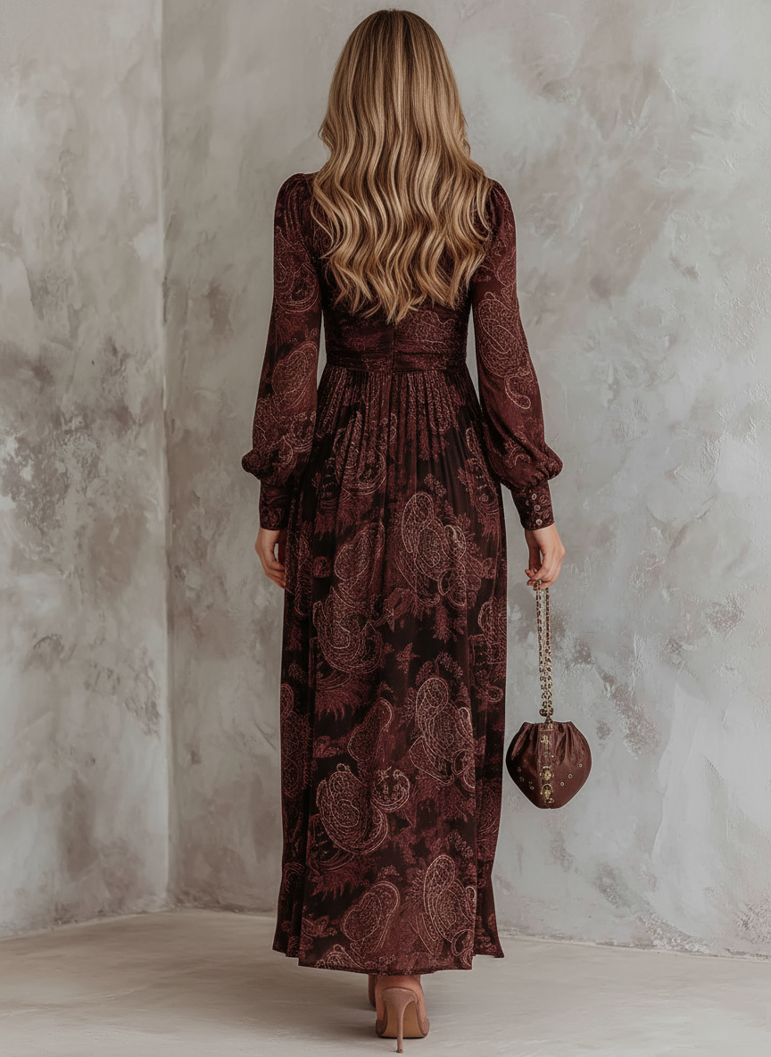 Hettie | Paisley Zip-Waist Maxi Dress