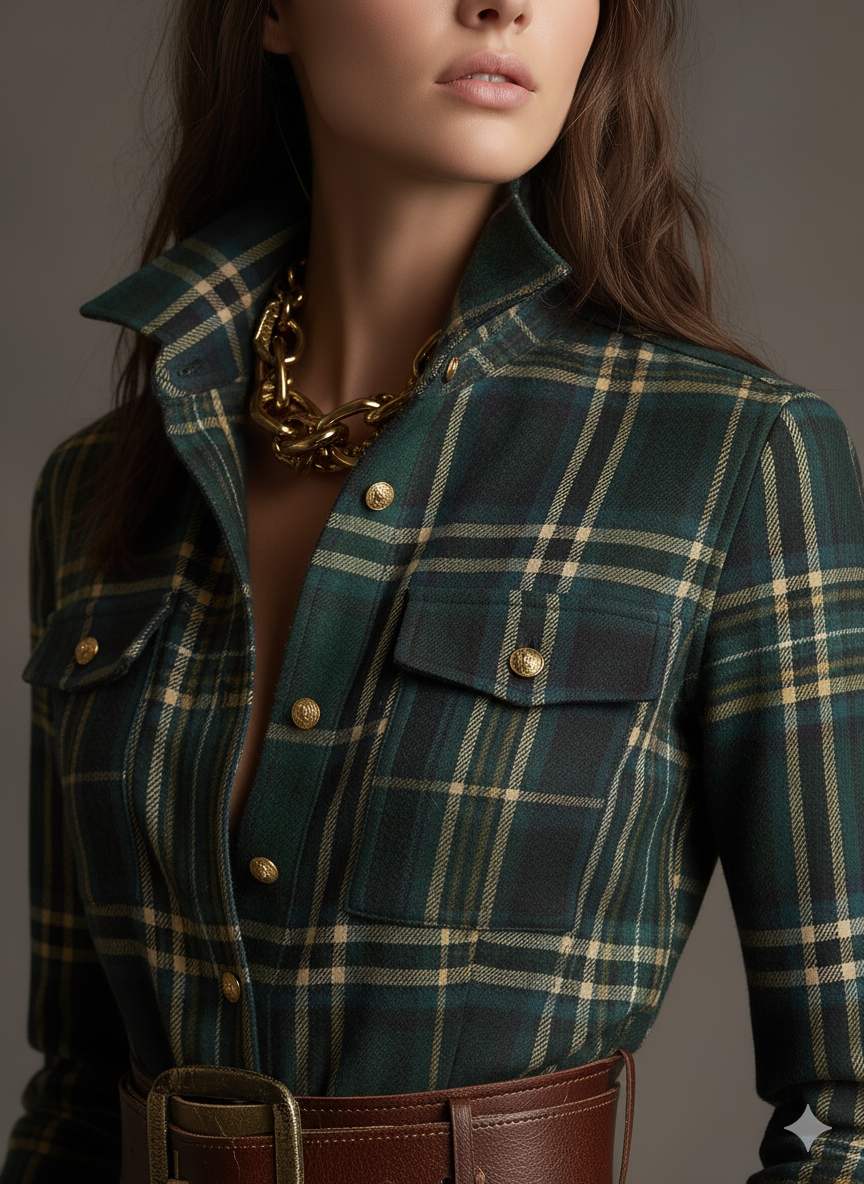 Fabia | Belted Check Shirt Dress