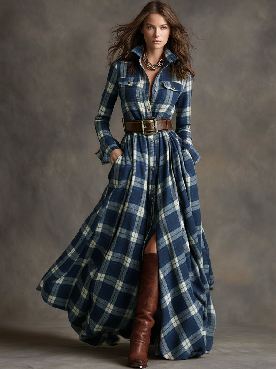 Fabia | Belted Check Shirt Dress