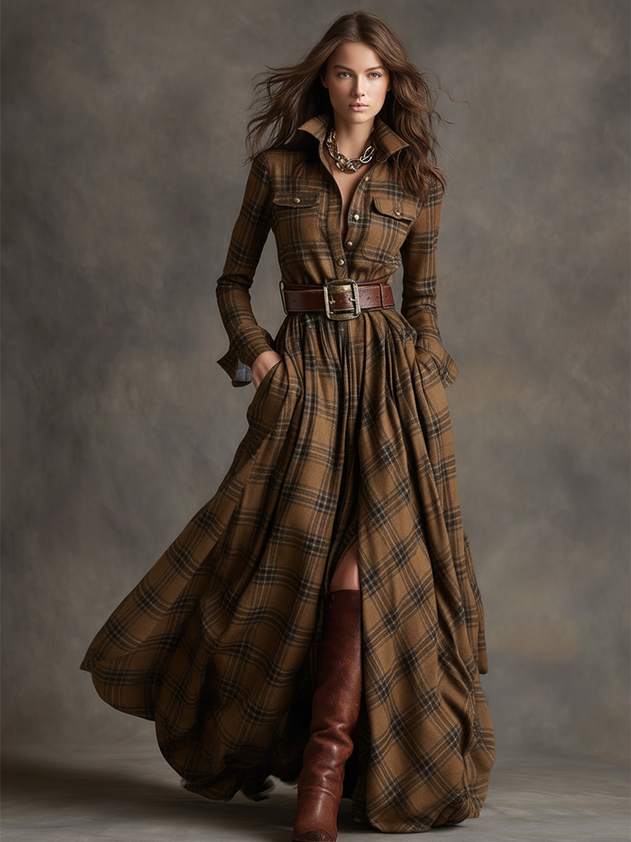 Fabia | Belted Check Shirt Dress