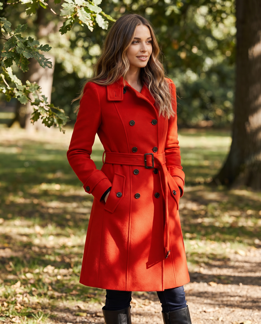 Lorene | Stand Collar Double-Breasted Coat