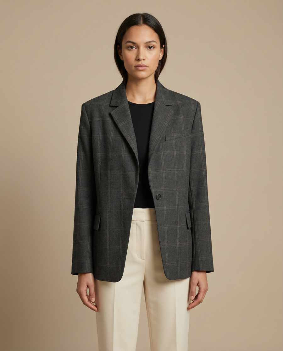 Eugenia | Oversized Checkered Blazer