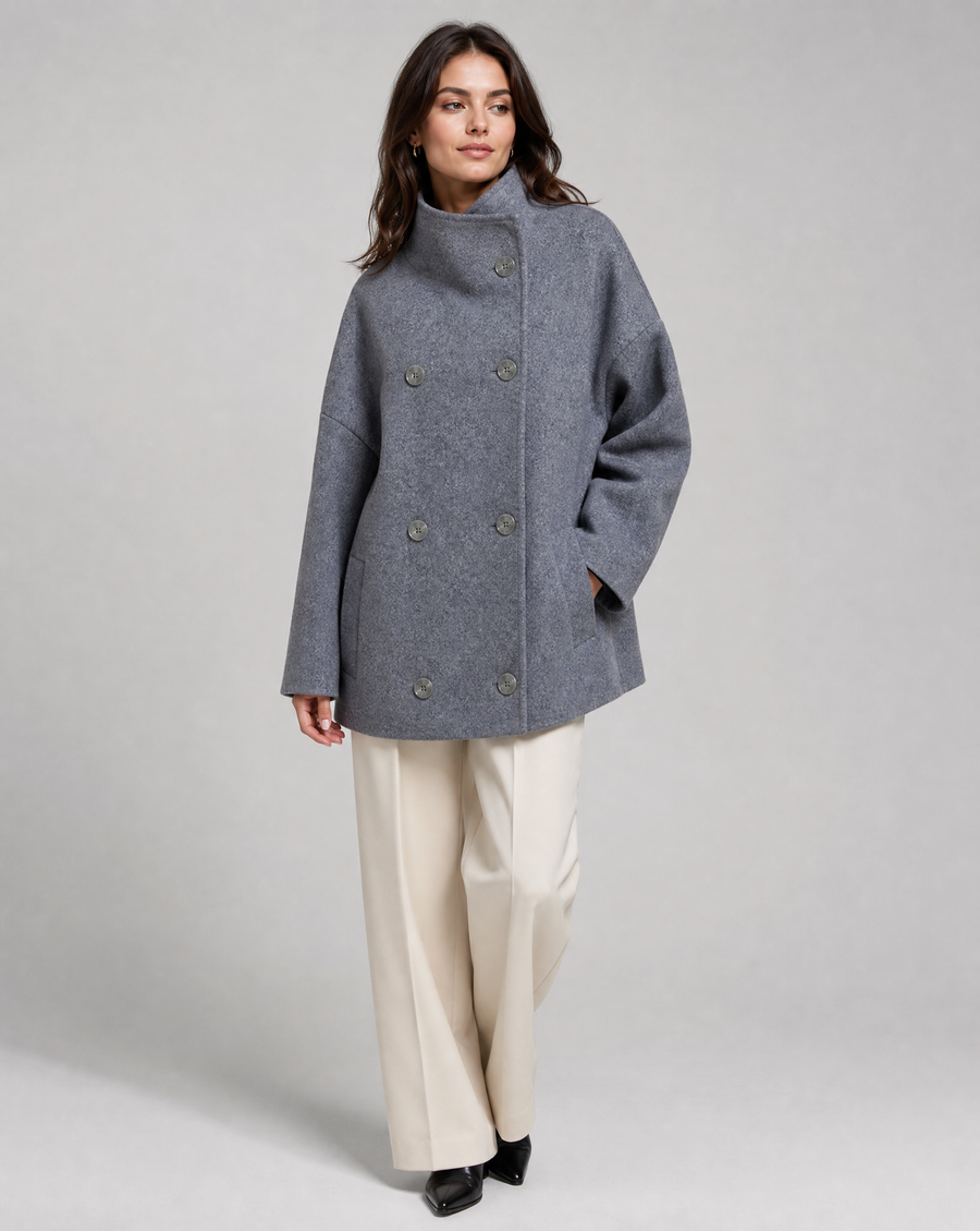 Eve | Stand Collar Pea Coat