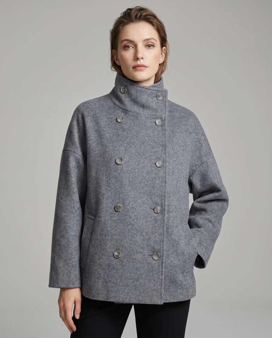 Eve | Stand Collar Pea Coat