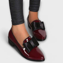 Winnie bow-front pointed loafers