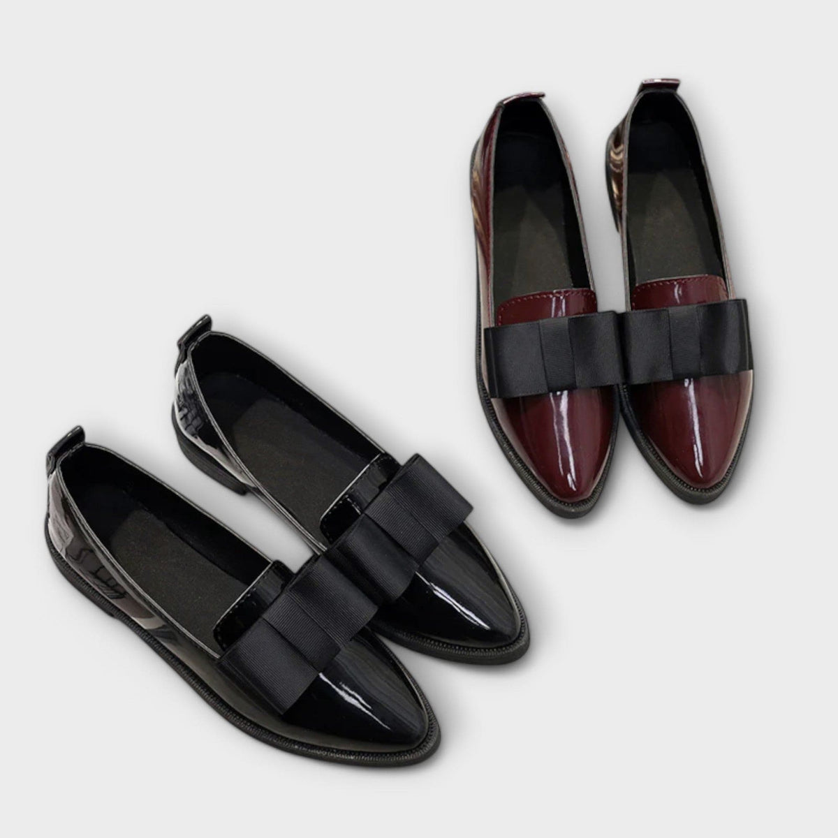 Winnie bow-front pointed loafers