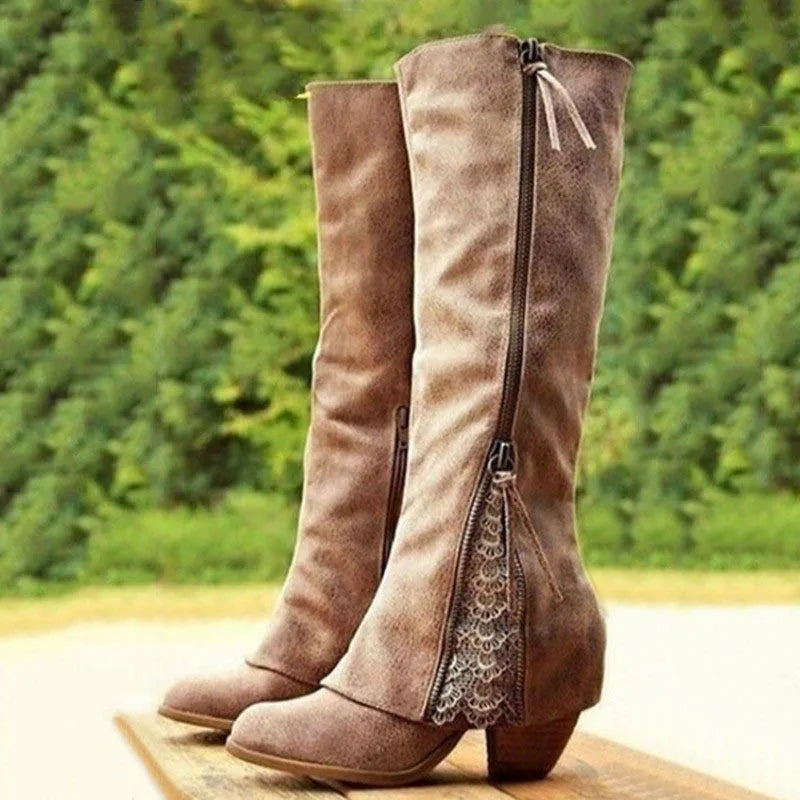 Fenna Knee High Boots in Brown