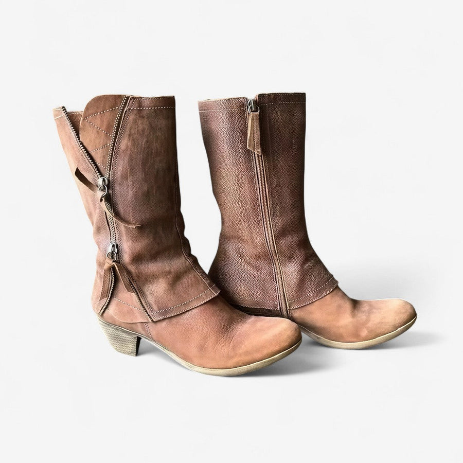Flavia | Mid-Calf Side-Zip Boots