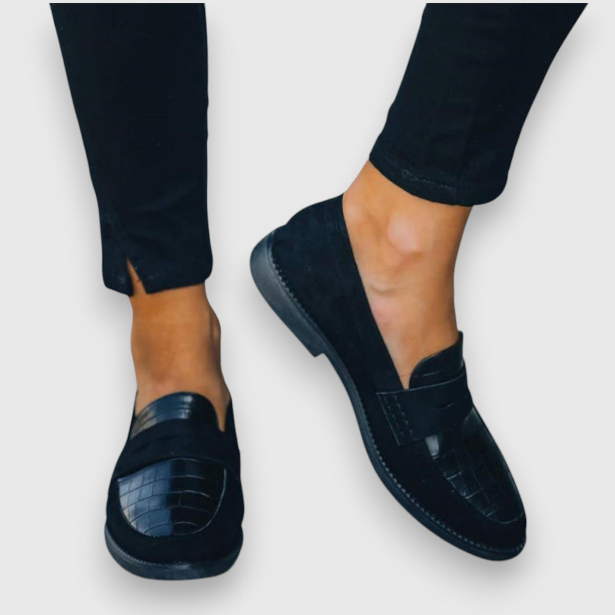 Irene classic comfort penny loafers on foot