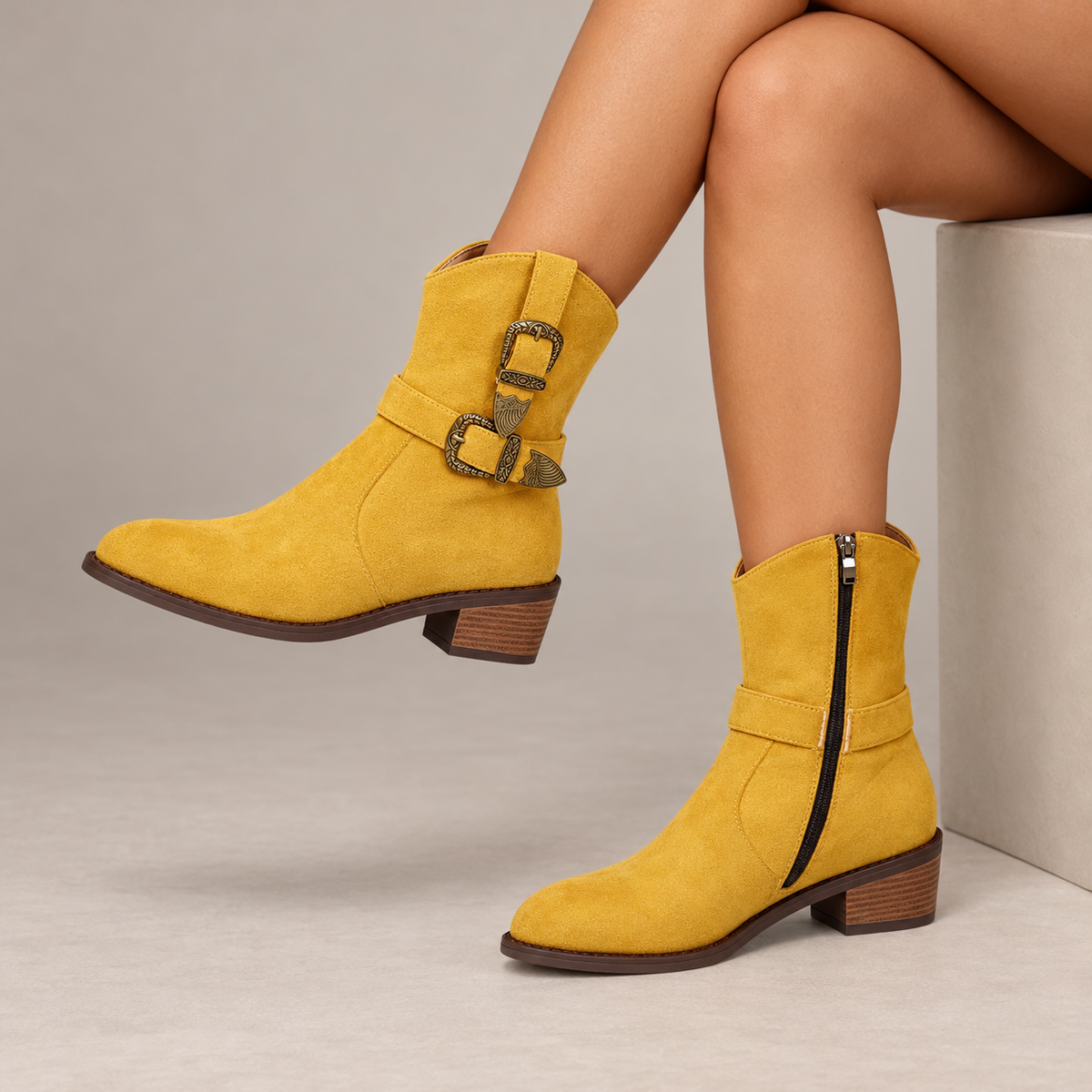 Alvina Orthopedic Western Boots