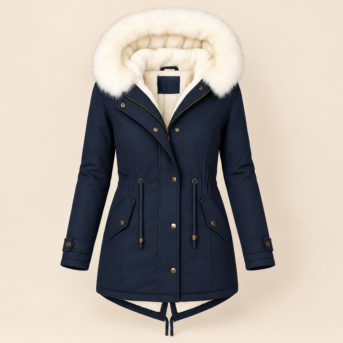Eleanor hooded winter coat in Blue