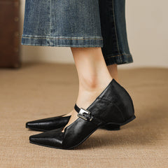 Ulla Pointed-Toe Mary Jane Flats