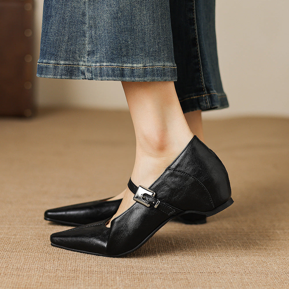 Ulla Pointed-Toe Mary Jane Flats