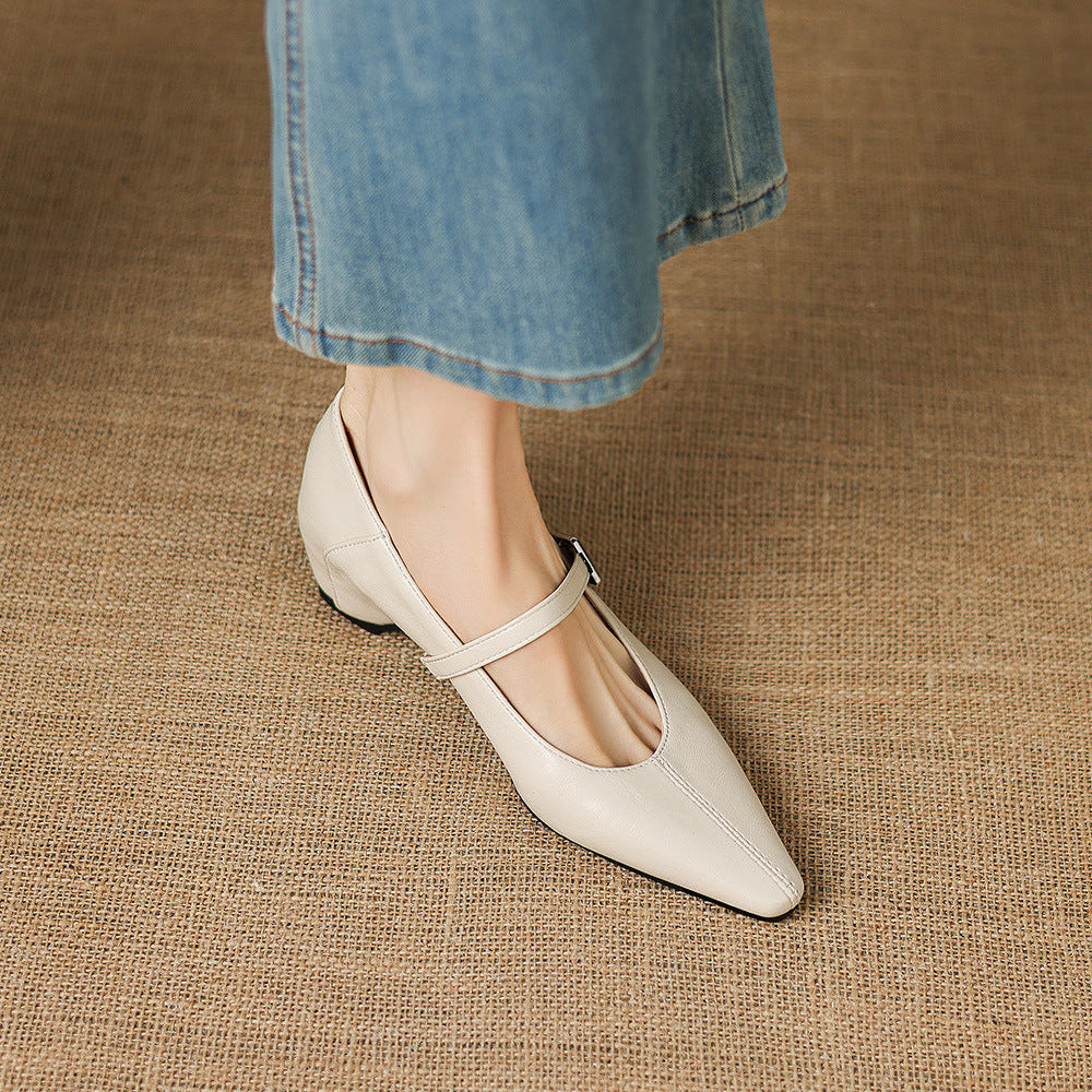 Ulla Pointed-Toe Mary Jane Flats