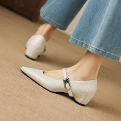 Ulla Pointed-Toe Mary Jane Flats