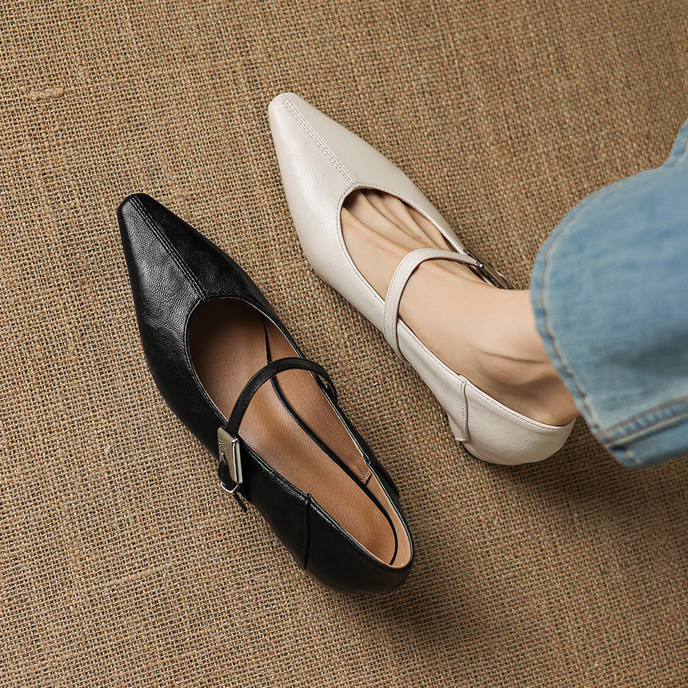 Ulla Pointed-Toe Mary Jane Flats