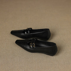 Lotte Brogue Double-Strap Mary Jane Flats