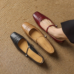 Thalia Square-Toe Mary Jane Flats