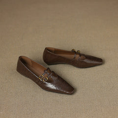 Lotte Brogue Double-Strap Mary Jane Flats