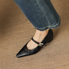 Ulla Pointed-Toe Mary Jane Flats