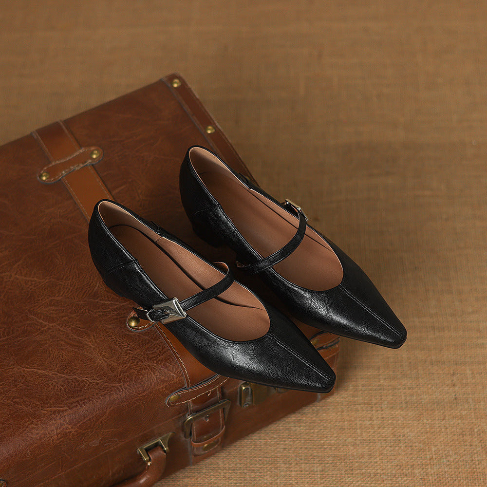 Ulla Pointed-Toe Mary Jane Flats