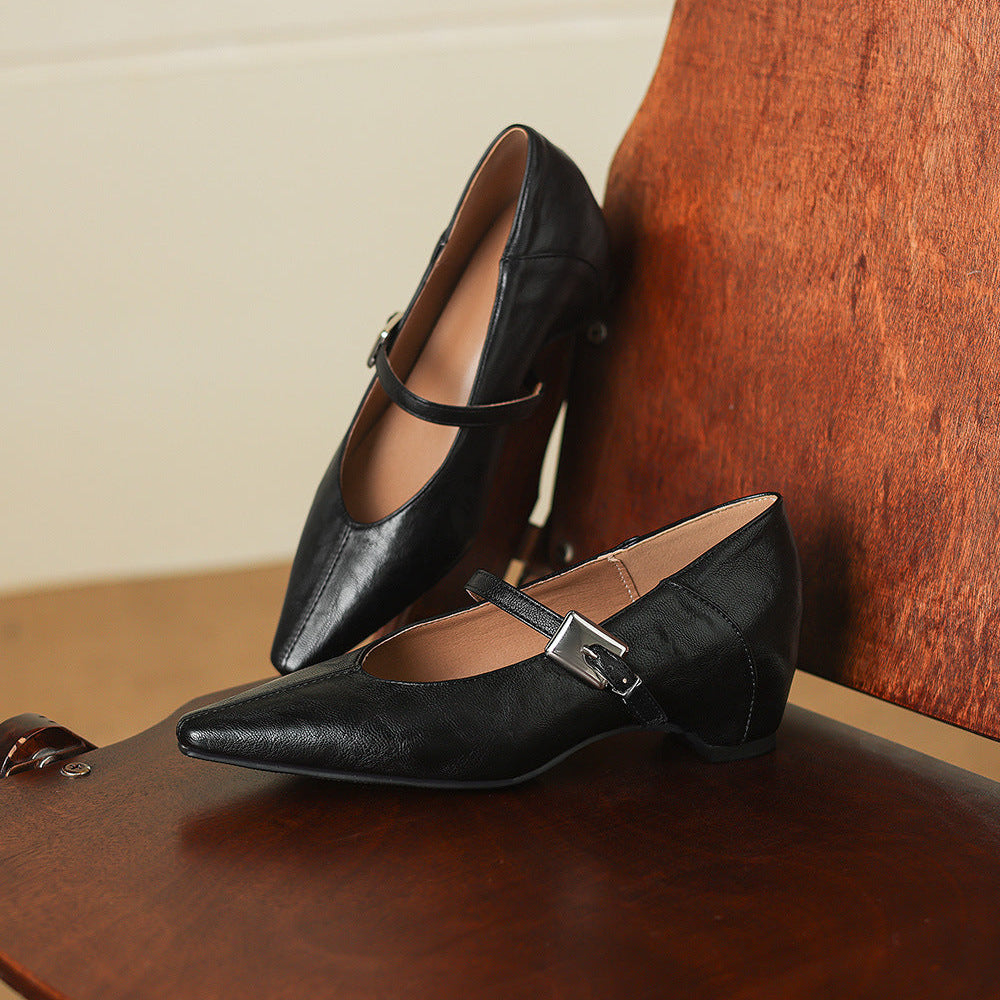 Ulla Pointed-Toe Mary Jane Flats