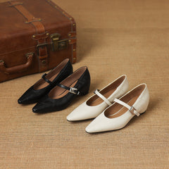 Ulla Pointed-Toe Mary Jane Flats