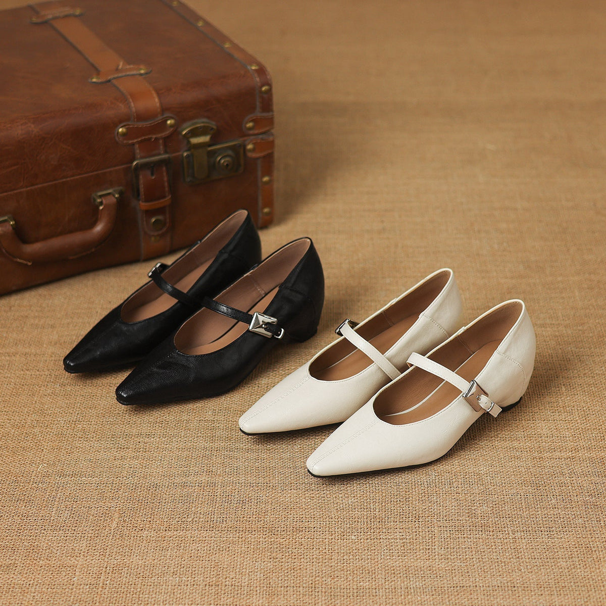 Ulla Pointed-Toe Mary Jane Flats
