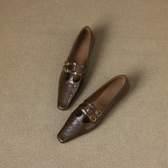 Lotte Brogue Double-Strap Mary Jane Flats