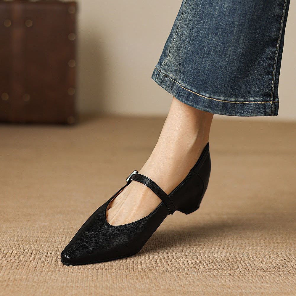 Ulla Pointed-Toe Mary Jane Flats