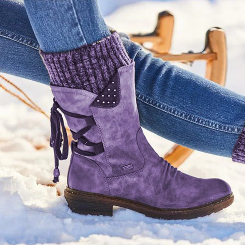 Sheryl mid-calf boots in Purple