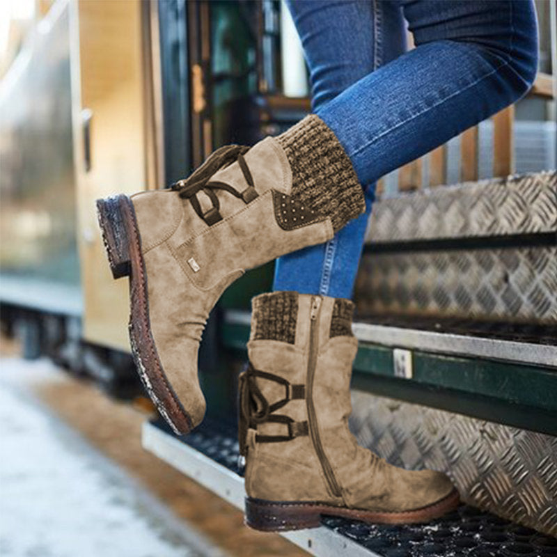 Sheryl mid-calf boots in Khaki